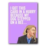 Lilac Stepped on a Bee Card